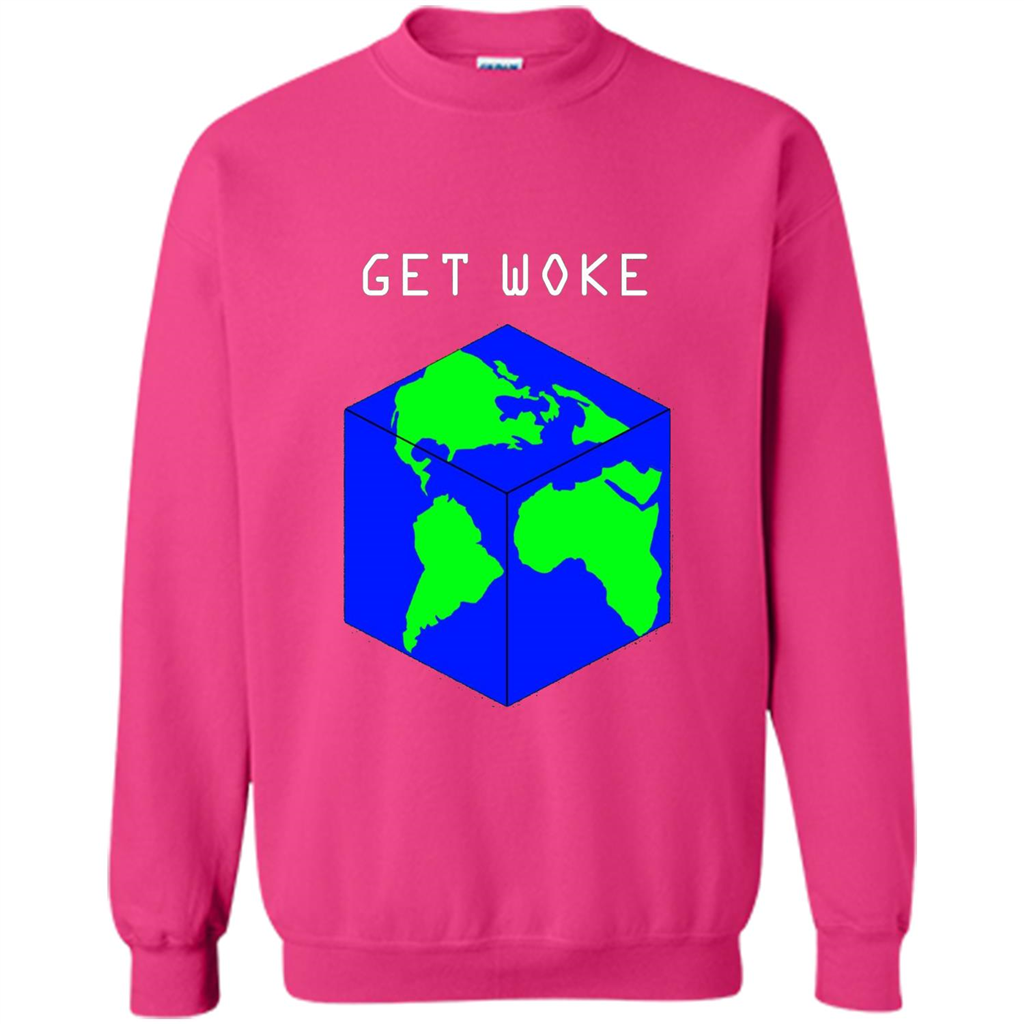 Flat Earther Get Woke T-shirt Earth Society T-shirt Heliconia