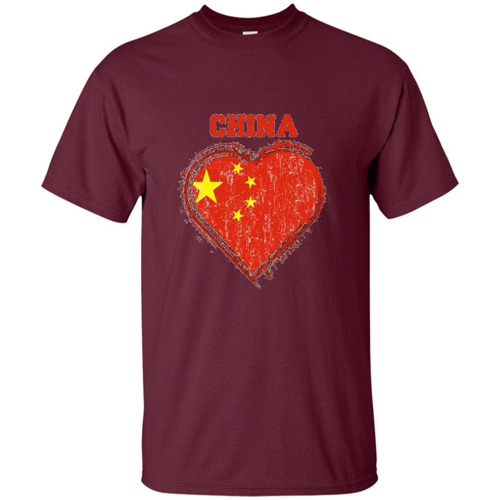 Chinese T-shirt Chinese Flag Shirt Maroon