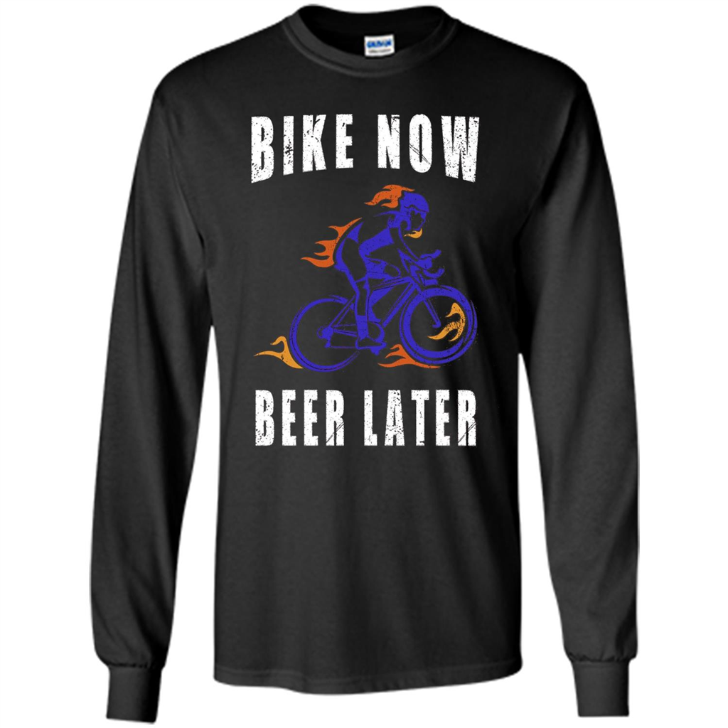 Bike Now Beer Later T-shirt Black