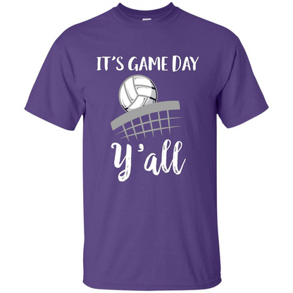Volleyball Lovers T-shirt It's Game Day Y'all Tshirt Purple