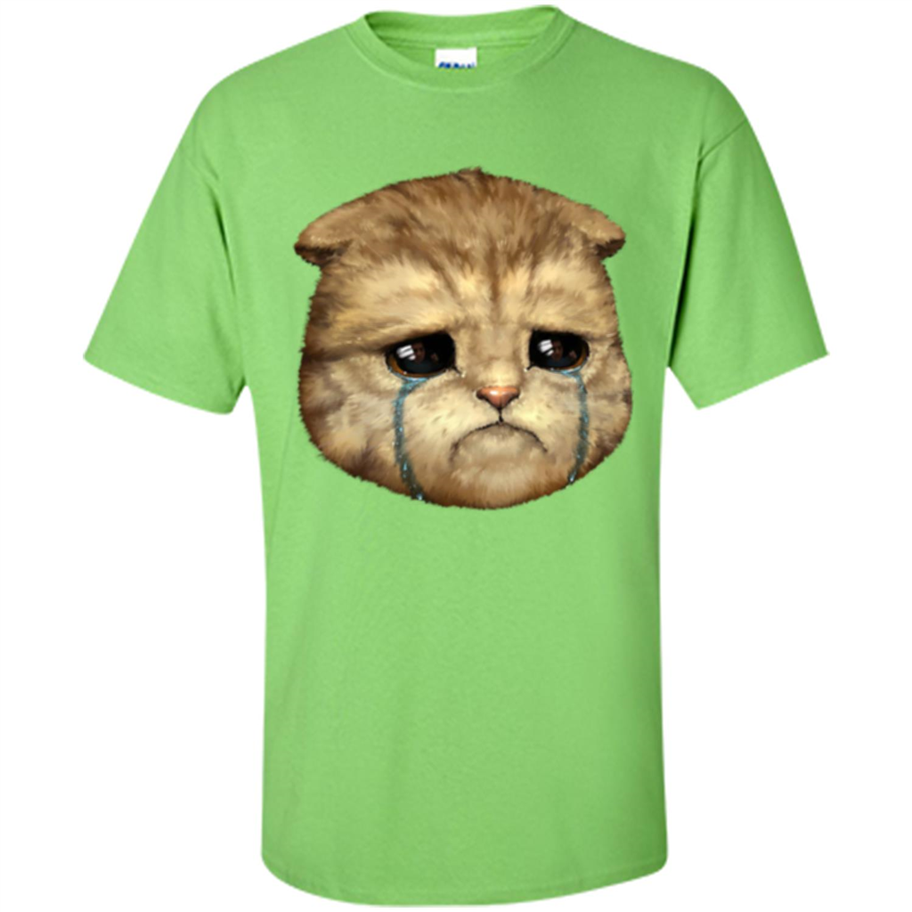 Cat Lovers T-shirt Cat Crying Lime