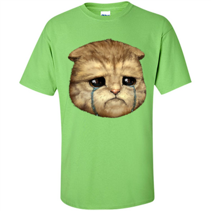 Cat Lovers T-shirt Cat Crying Lime
