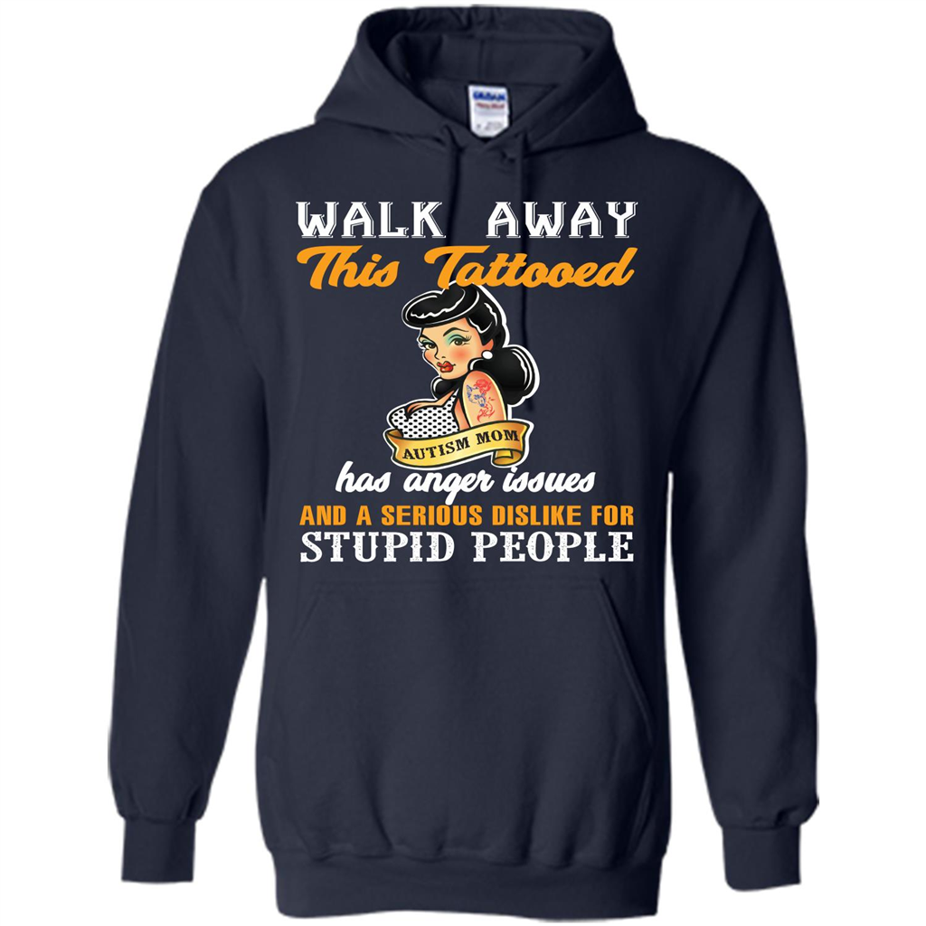 Autism Awareness T-shirt Walk Away This Tattooed Navy