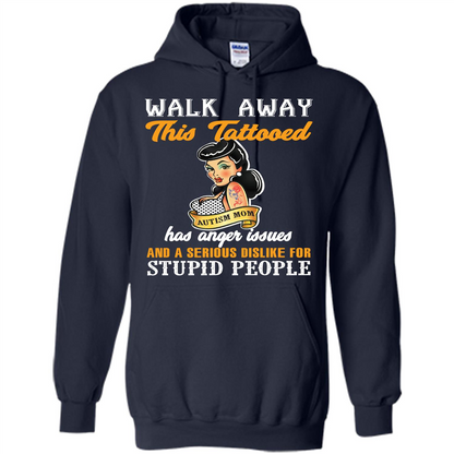 Autism Awareness T-shirt Walk Away This Tattooed Navy