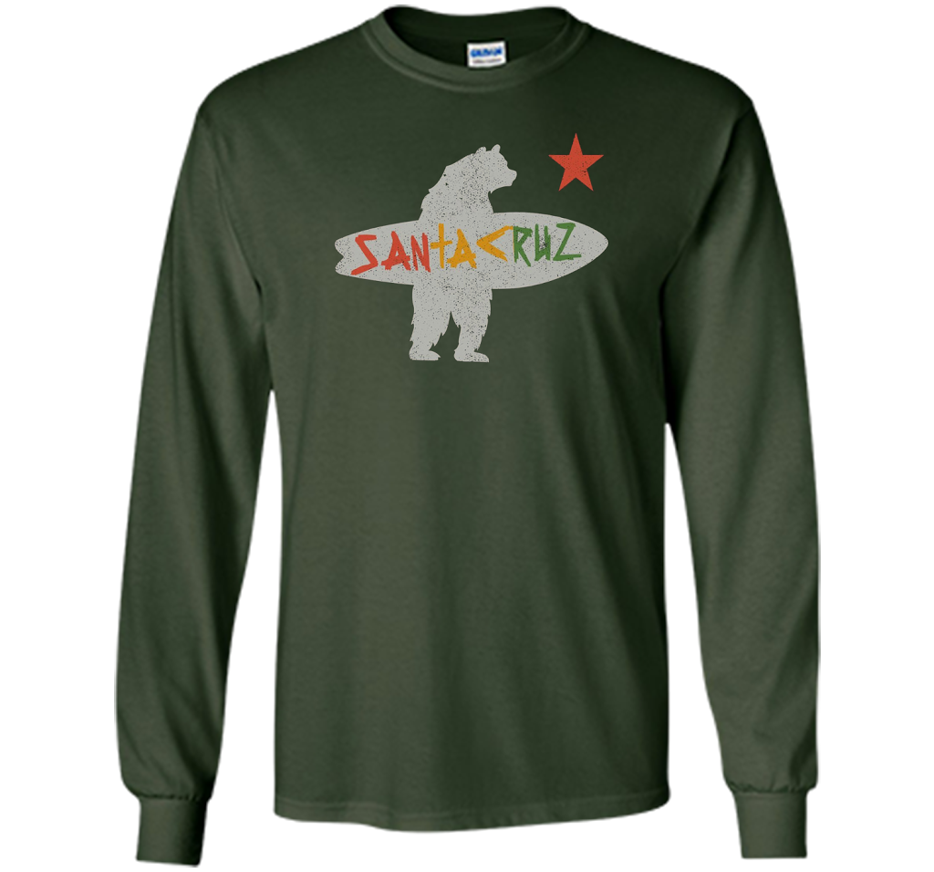 Santa Cruz Surf Bear Rockport Texas T-shirt Forest Green