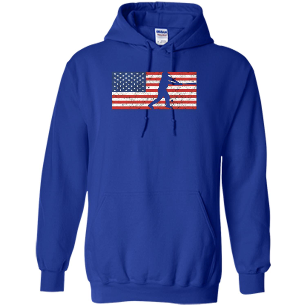 Funny Baseball Player American Flag T-shirt Royal