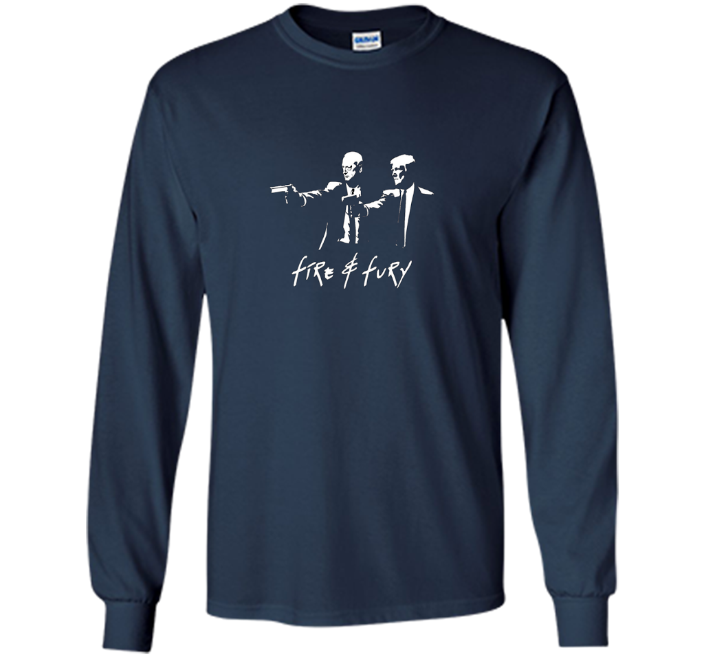 President Trump And General Mattis Fire And Fury T-shirt Navy