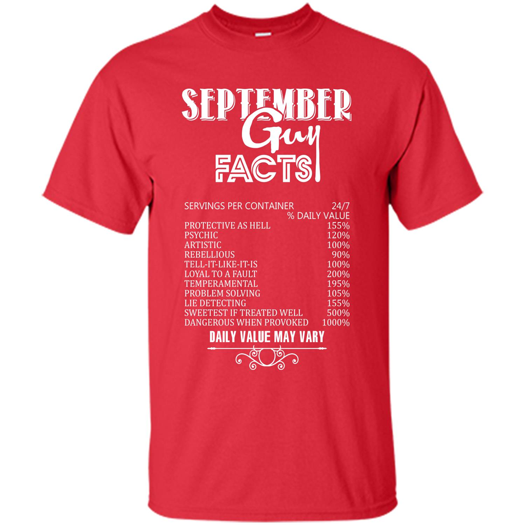 September Guy Facts T-shirt Red
