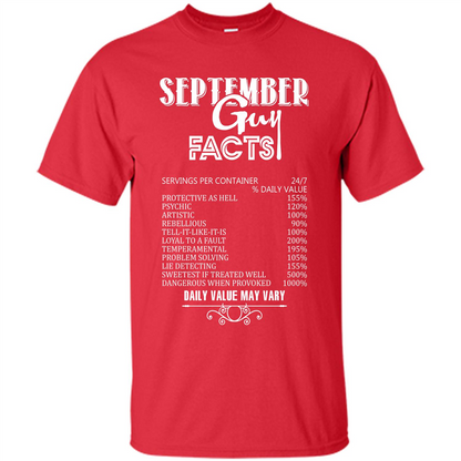 September Guy Facts T-shirt Red