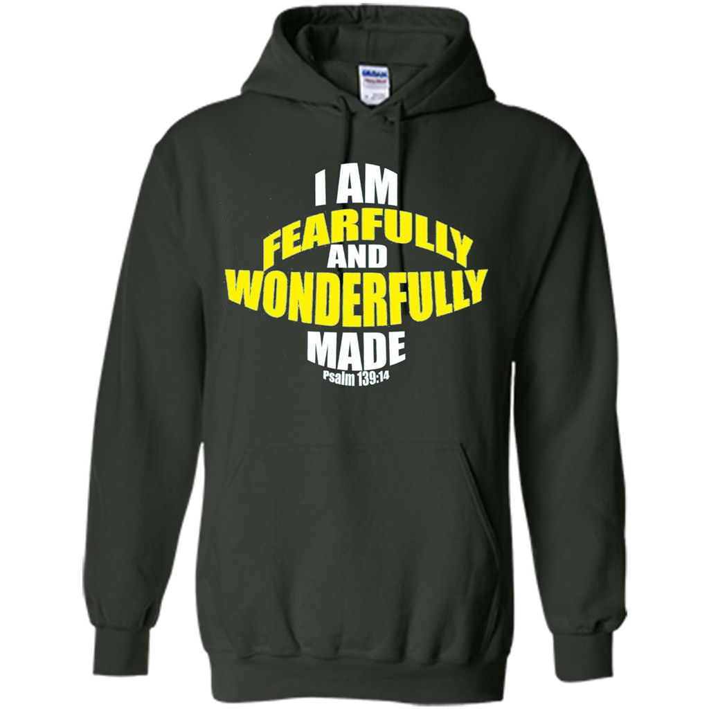 Fearfully And Wonderfully Made Christian T-Shirt Forest Green