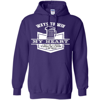 Beer T-shirt Ways To Win My Heart Purple