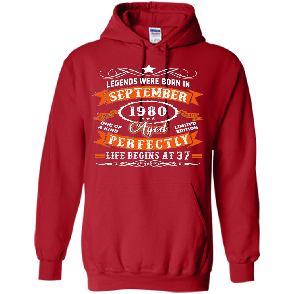 Legends Were Born In September 1980 T-shirt Birthday Gift T-shirt Red