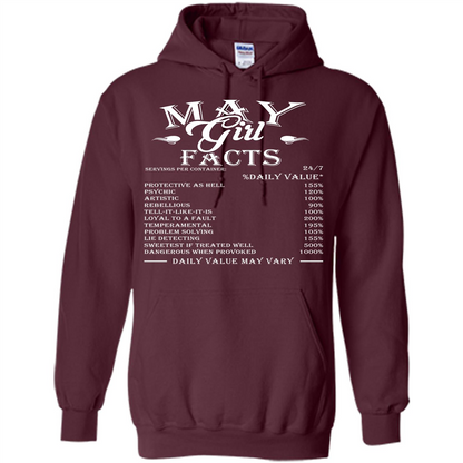 May Girl Facts T-shirt Maroon