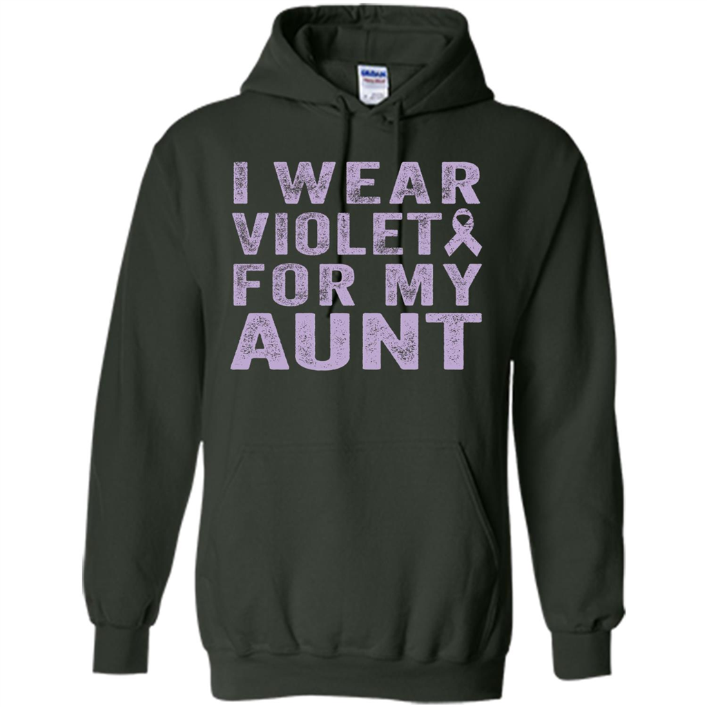 Cancer Awareness T-shirt I Wear Violet For My Aunt T-shirt Forest Green