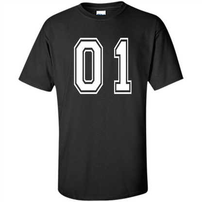 Sports Team School Numbers T-Shirt 01 Black