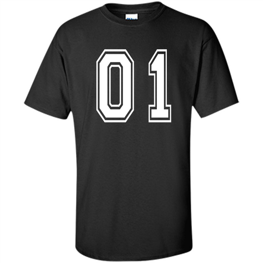 Sports Team School Numbers T-Shirt 01 Black