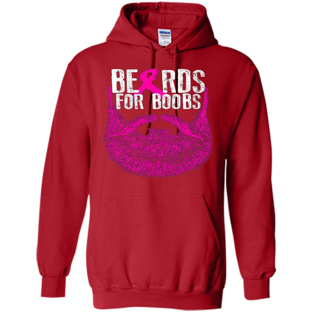 Beards For Boobs T-shirt Cancer Awareness T-shirt Red
