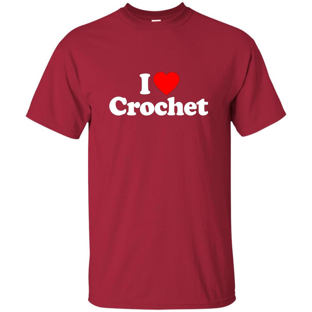 I Love Heart Crochet T-shirt Cardinal