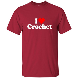 I Love Heart Crochet T-shirt