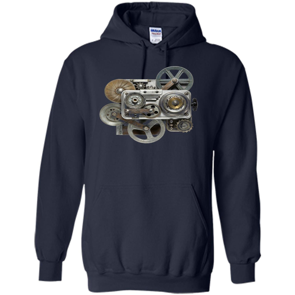 Steampunk Mechanical Gears T-Shirt Navy