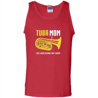 Tuba Mom T-shirt Like A Regular Mom Only Louder Red