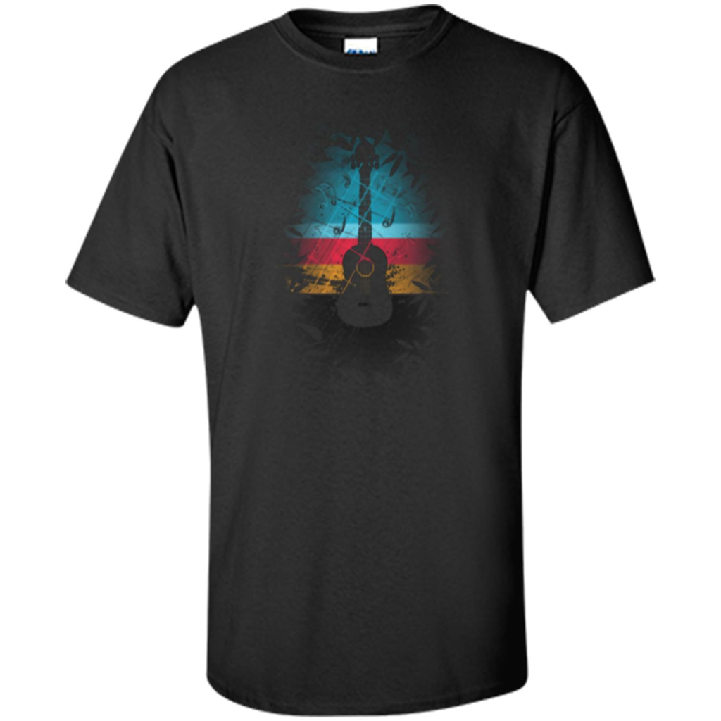Guitar Vintage Sunset Uke And Instruments T-shirt Black