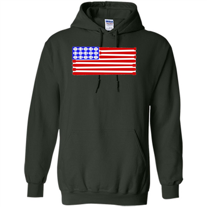 Baseball American Flag T-Shirt Forest Green