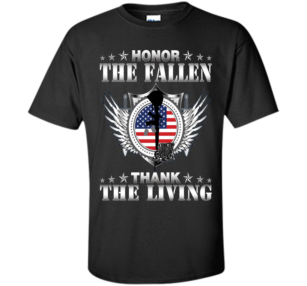 Honor The Fallen Thank The Living T-Shirt Memorial's Day t-shirt Black