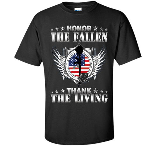 Honor The Fallen Thank The Living T-Shirt Memorial's Day t-shirt Black