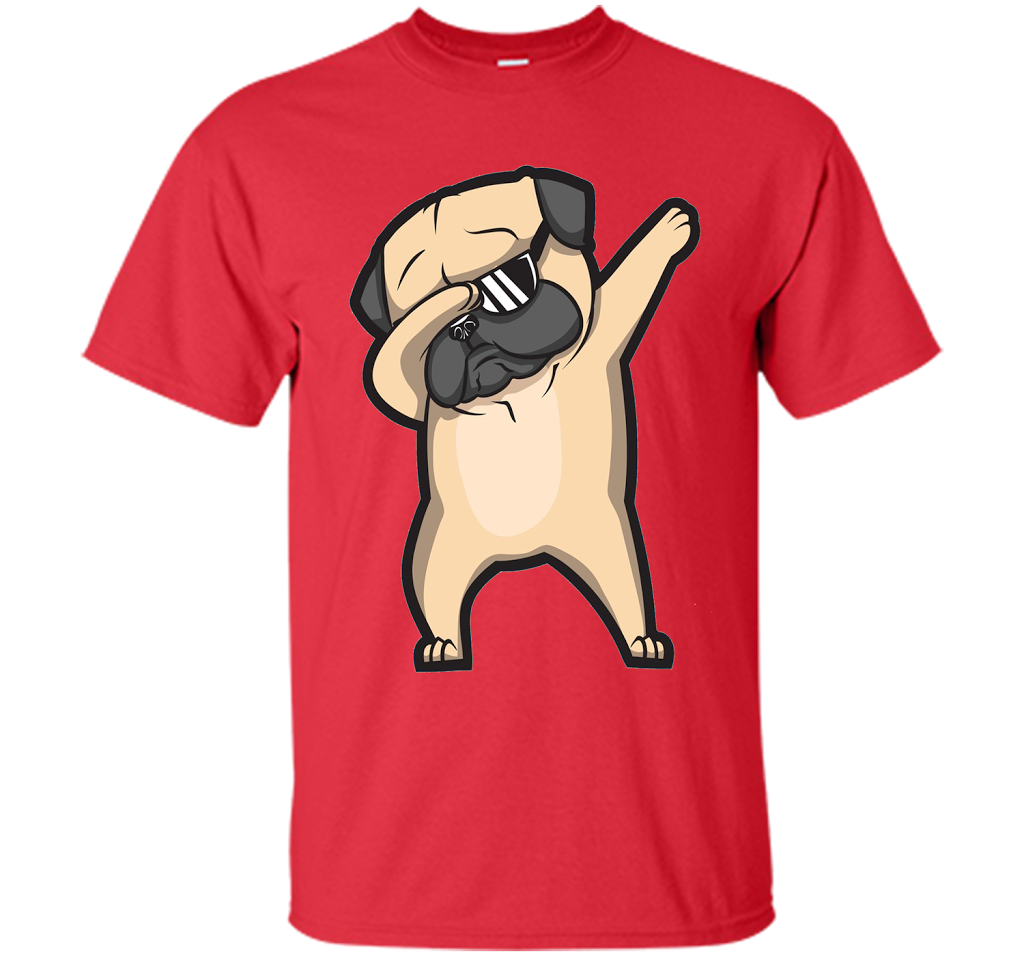 Dog T-shirt Dabbing Pug T-shirt Red