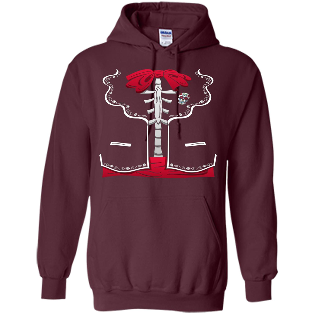 Halloween Costume Dia De Los Muertos T-Shirt Day Of The Dead Maroon