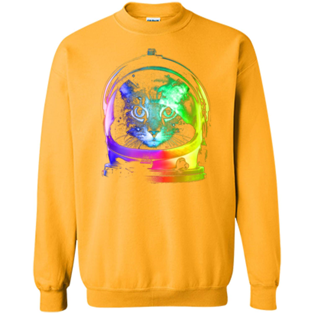 Astronaut Cat T-shirt Gold