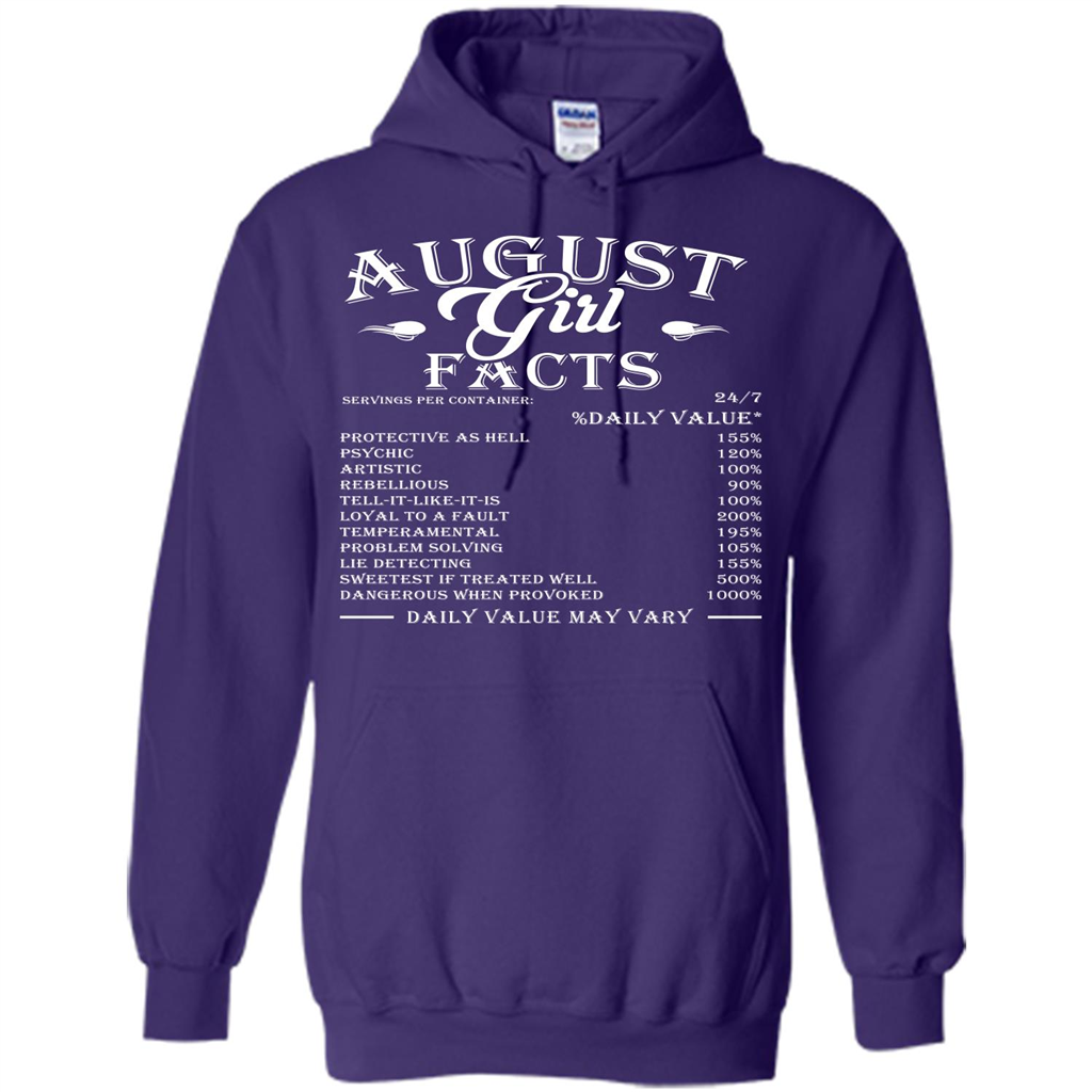 August Girl Facts T-shirt Purple