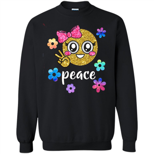 Cute Emoji Peace T-shirt Black