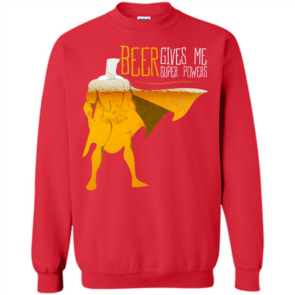 Beer. Beer Gives Me Super Powers T-shirt Red