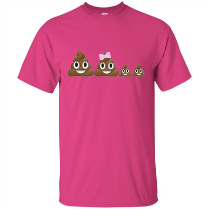 Poop Family Emoji Emoticon Smiley T-shirt Heliconia