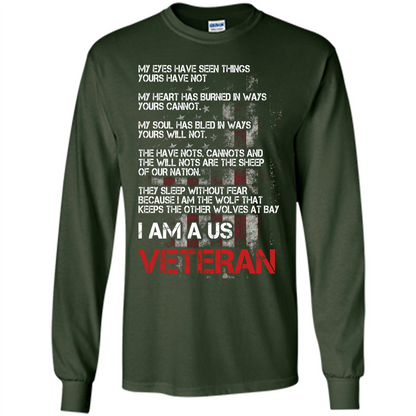 Military T-shirt I Am A Us Veteran T-shirt Forest Green