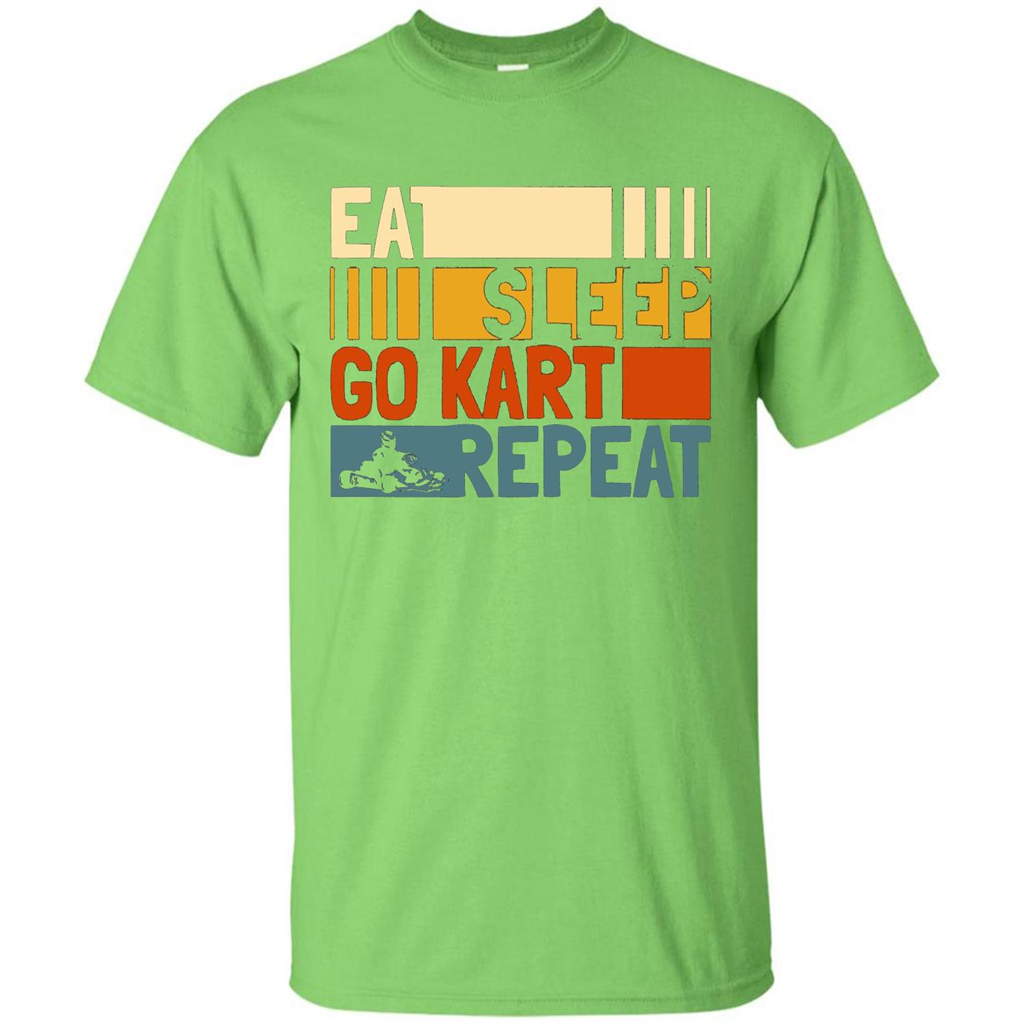Eat Sleep Go Kart Repeat T-shirt Go Kart Player T-shirt Lime