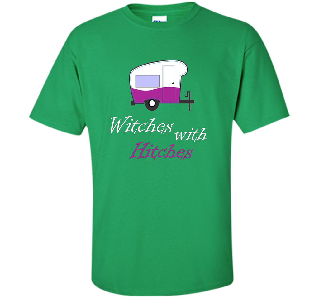 Camping T-shirt Witches With Hitches T-shirt Irish Green