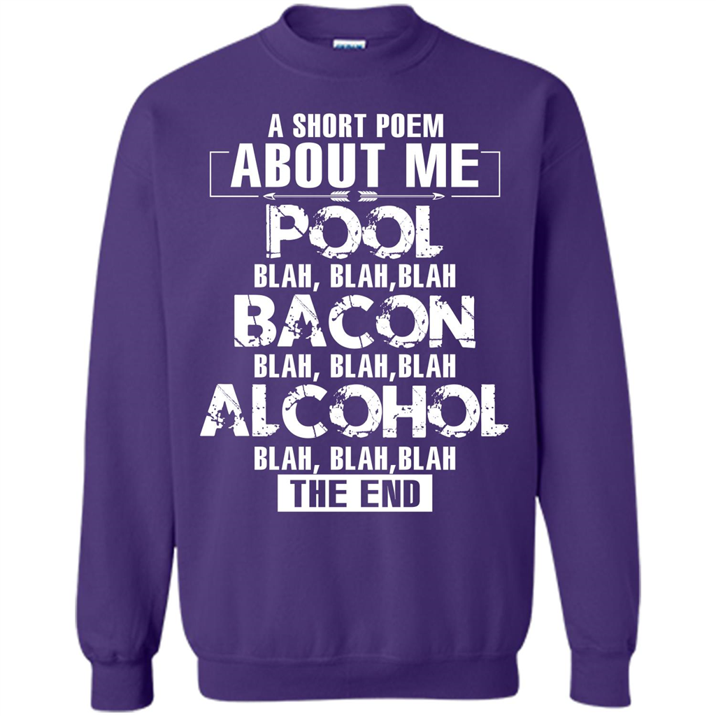 Bacon T-shirt A Short Poem About Me Pool T-shirt Orange