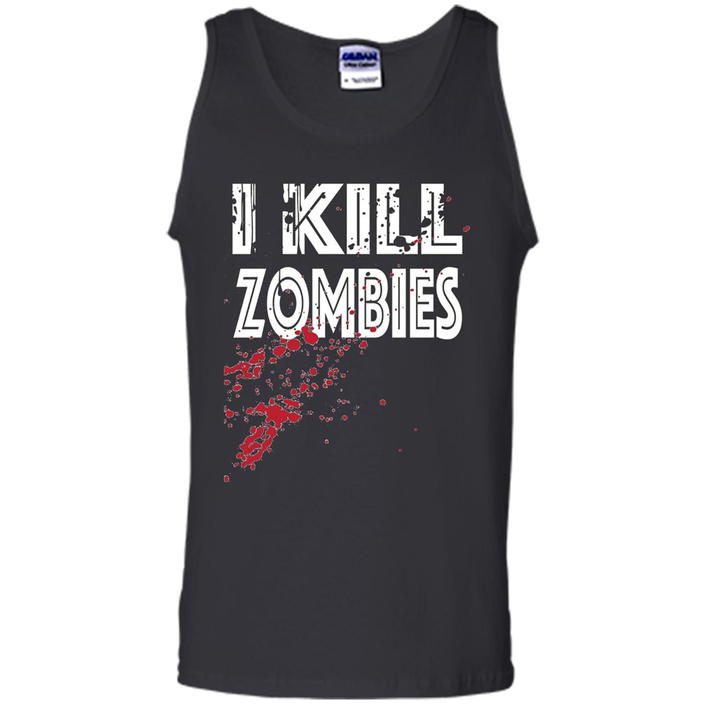 I Kill Zombies T-shirt Costume For Halloween Gift T-shirt Black