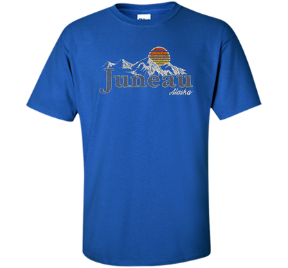 Retro Juneau Alaska Mountain T-shirt Royal