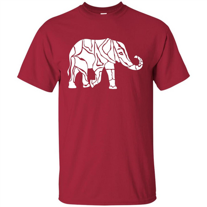 Elephant T-shirt Abstract Elephant Design T-Shirt Cardinal