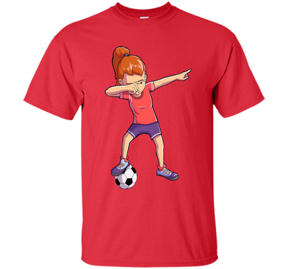 Soccer Dabbing Girl Dab Dance T-shirt Funny Football Tee shirt Red