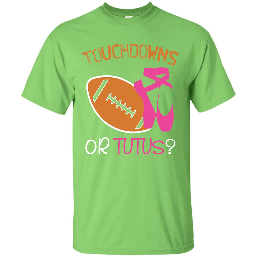 Pregnancy T-shirt Touchdowns Or Tutus T-shirt Lime