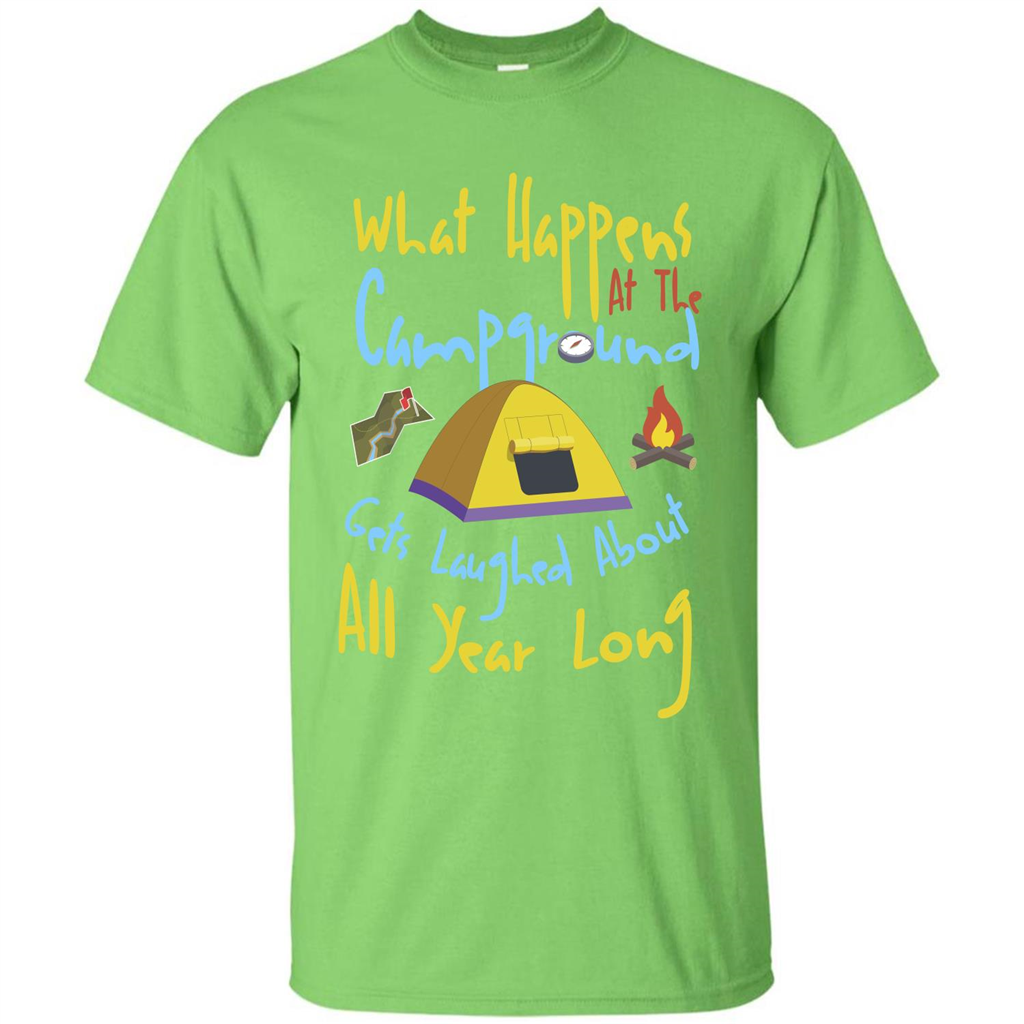 Camping T-shirtWhat Happens At The Campground T-shirt Lime