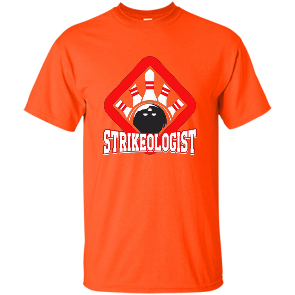 Strikeologist Bowling T-shirt For Bowling Lover Orange