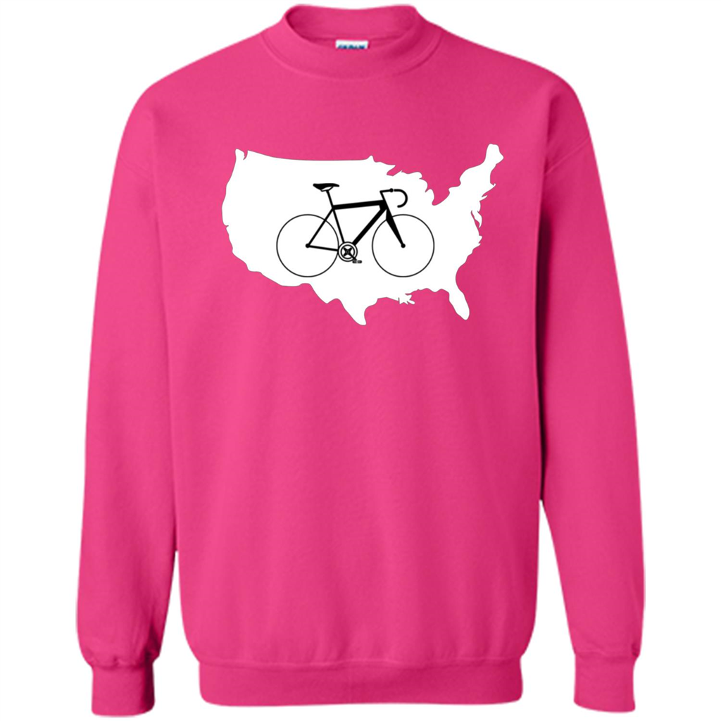 Bicycle America T-shirt USA States Road Bike Heliconia