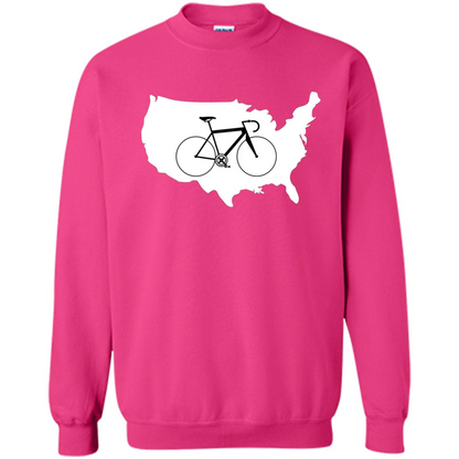 Bicycle America T-shirt USA States Road Bike Heliconia