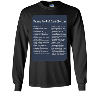 Fantasy Football Draft Checklist T-shirt Royal